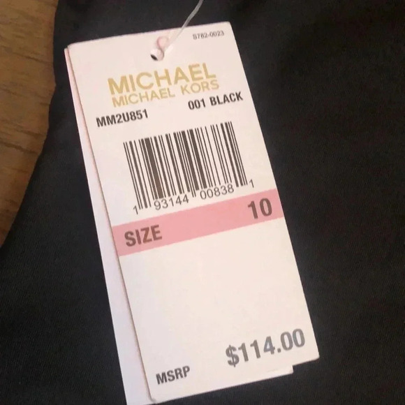 MICHAEL Michael Kors black one piece swimsuit Sz 10 New with tags - Picture 9 of 11